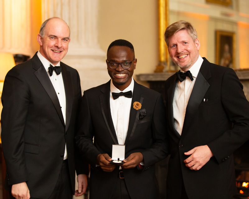 Thompho Netshivhera acccepting his award at Global Undergraduate Awards.Thompho Netshivhera acccepting his award at Global Undergraduate Awards.